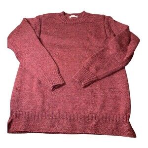 WoolOvers 100% Wool Crewneck Sweater Women’s Medium Burgundy Pullover Cozy